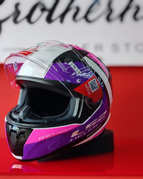 CASCO CERRADO LS2 RAPID II BLINK L BLANCO FUSCIA